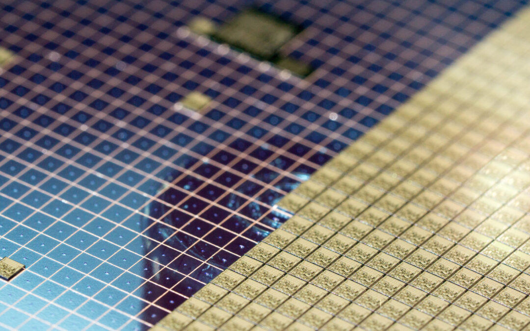Close-up shot of silicon semiconductor