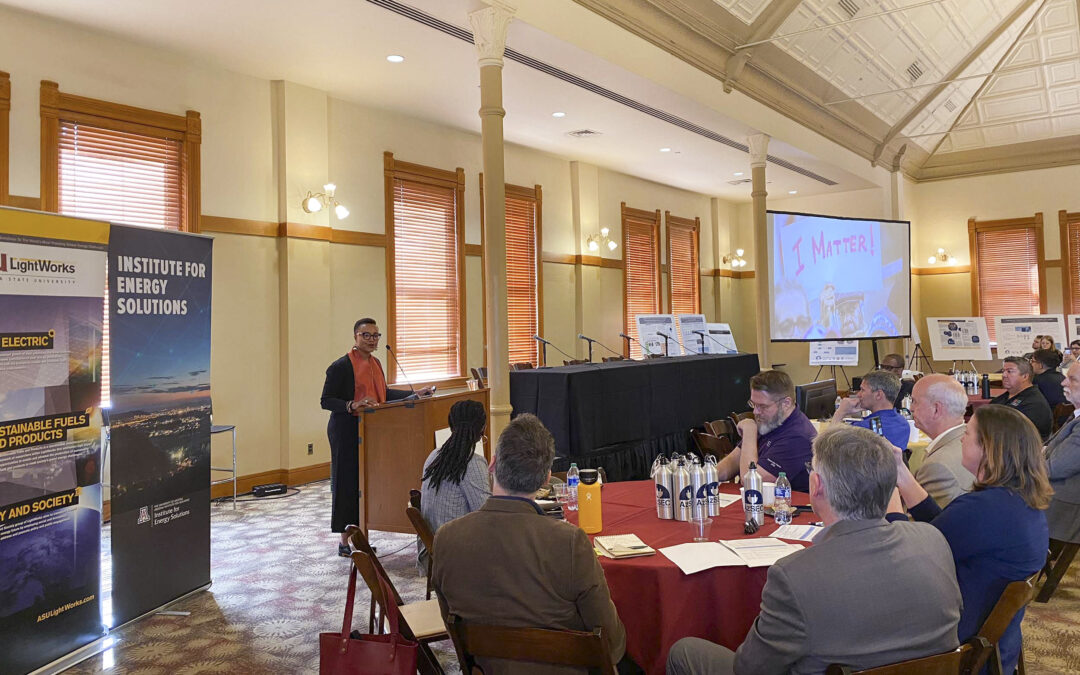 Shalanda H. Baker, director of the U.S. Department of Energy’s Office of Economic Impact and Diversity, addresses the attendees of the Arizona Student Energy Conference held at Arizona State University.